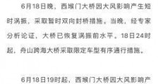 浙江一跨海大桥因大风影响产生短时涡振