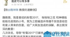 网友向魏坤琳道歉怎么回事 粉雪2017是谁详情令人吃惊不已