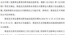 美联新材董事兼财务副总监蒋进辞职 提前一年结束任期