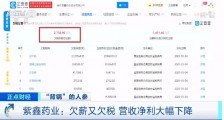 紫鑫药业被曝欠薪欠税欠息,公司已多次成为被执行人