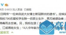 网传武汉大学女博士患新冠肺炎并留下遗书 校方回应