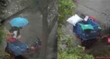 快递小哥雨中暴哭原因曝光 事情急剧大反转让人傻眼