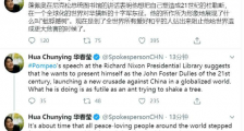 华春莹双语发推批蓬佩奥所作所为是“蚍蜉撼树”