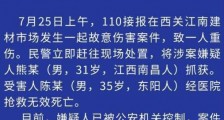 金华江南建材市场杀人案 嫌疑人已被公安机关控制