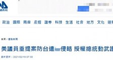 美议员呼吁武力护台:抵挡任何“侵犯”!国防部:痴心妄想